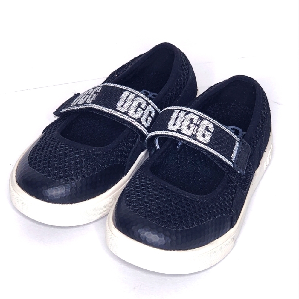 UGG Kids Toddle Black Rennon Skimmer Glitter Shoes Size